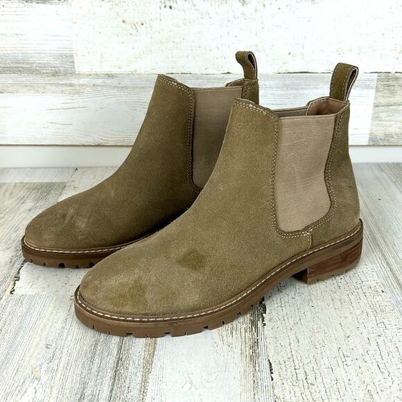 Steve Madden Women’s 6 Tan Suede Pull-On Ankle Boots Low Heel Boho NEW - Picture 1 of 8